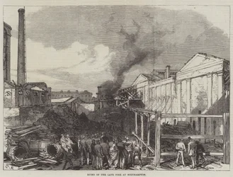 Ruinen des letzten Feuers in Southampton